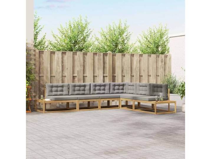 RJPLMFV Modulares Sofa für den Außenbereich, Akazienholz, Braun Design mit Latten, schneller Wasserablauf, geräumiger Sitz, einfache Reinigung