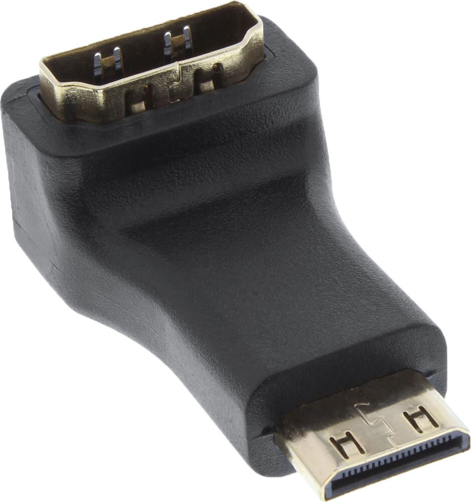 InLine 17690K HDMI-adapter HDMI-A naar Mini HDMI-C haaks 4K2K vergulde contacten