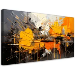 LEINWANDBILD Geometrische Abstraktion Orange 100x50cm