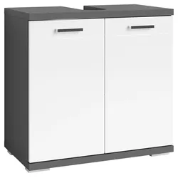 Waschbeckenunterschrank Nebras Anthrazit/Weiß