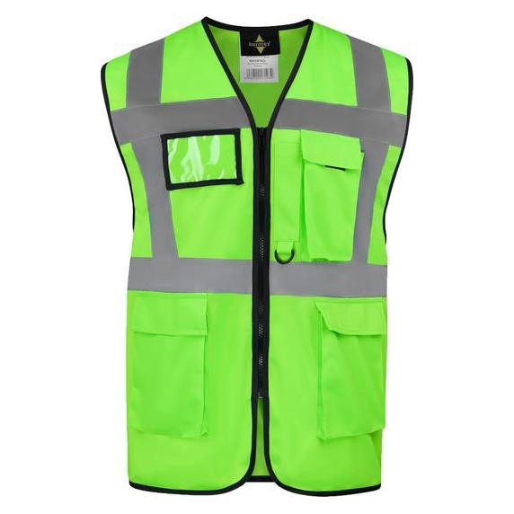 Korntex Warnweste Multifunktional Hamburg Neongrün mit 360° Sicherheit 4XL EN ISO 17353 KXCMF (4XL) (KXCMFNG4XL)