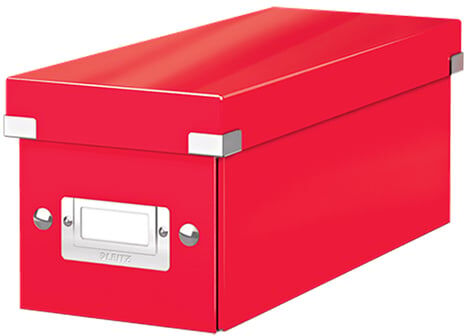 Leitz 6041 WOW Caixa de Armazenamento CDs Vermelha   Para 30 CDs
