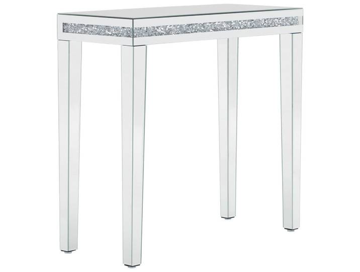 Carryhome Konsolentisch, Silber, Glas, rechteckig, eckig, 35x76x80 cm, Wohnzimmer, Wohnzimmertische, Konsolentische