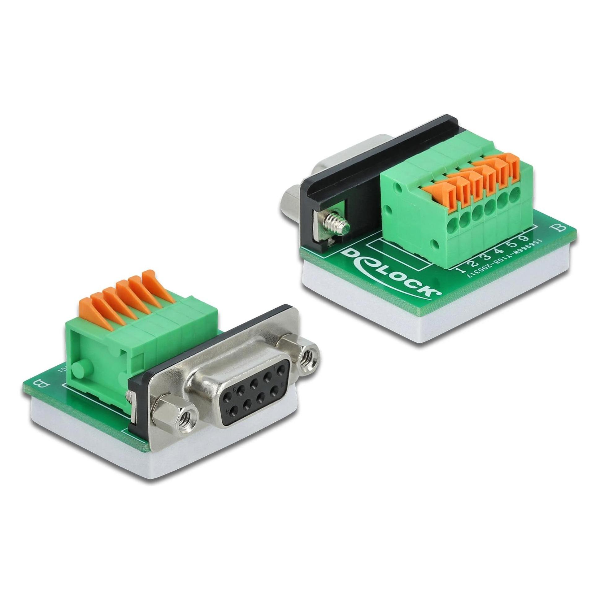 Delock Adapter Terminalblock RS232 DB9 Buchse horizontal (66557)