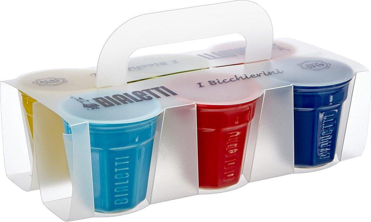 Set van 6 kleurrijke espressotassen van porselein