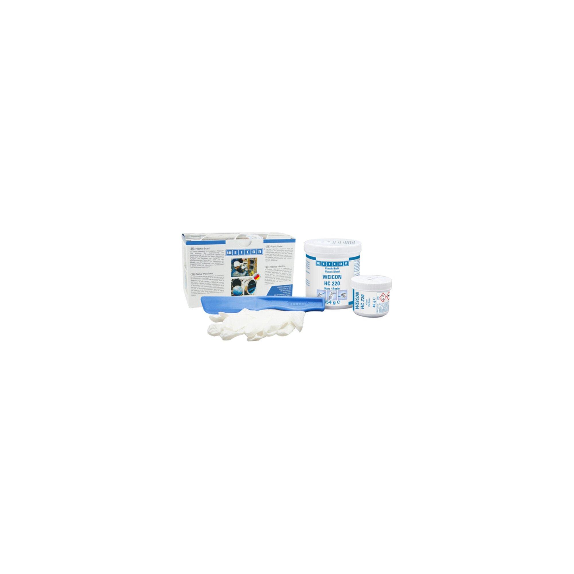 WEICON Epoxidharz-System 'Keramik HC 220', keramisch gefüllt, hochtemperaturbeständig Epoxidharz-System zur Verschleißschutzbeschichtung, 0,5 kg, dunk (10060705)