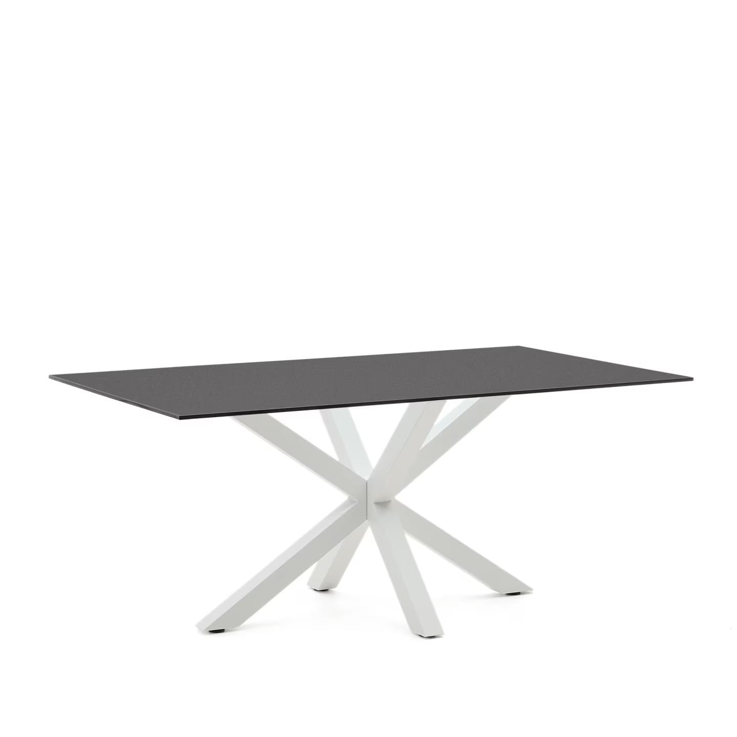 Kave Home Eettafel Argo Glas Zwart/Wit B: 180 cm, D: 100 cm