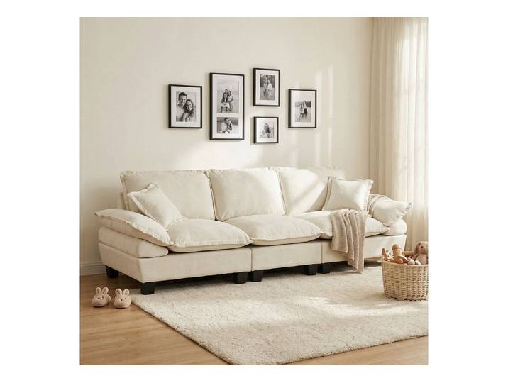 OKWISH Sofa für kleine Räume & Apartments, mit gebogenen Armlehnen, komfortorientierte Couch 1 Teile