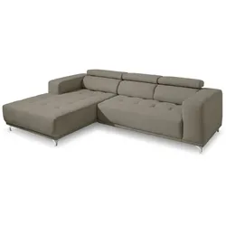 SOMETA Ecksofa Cancun Stoff Grau Stein