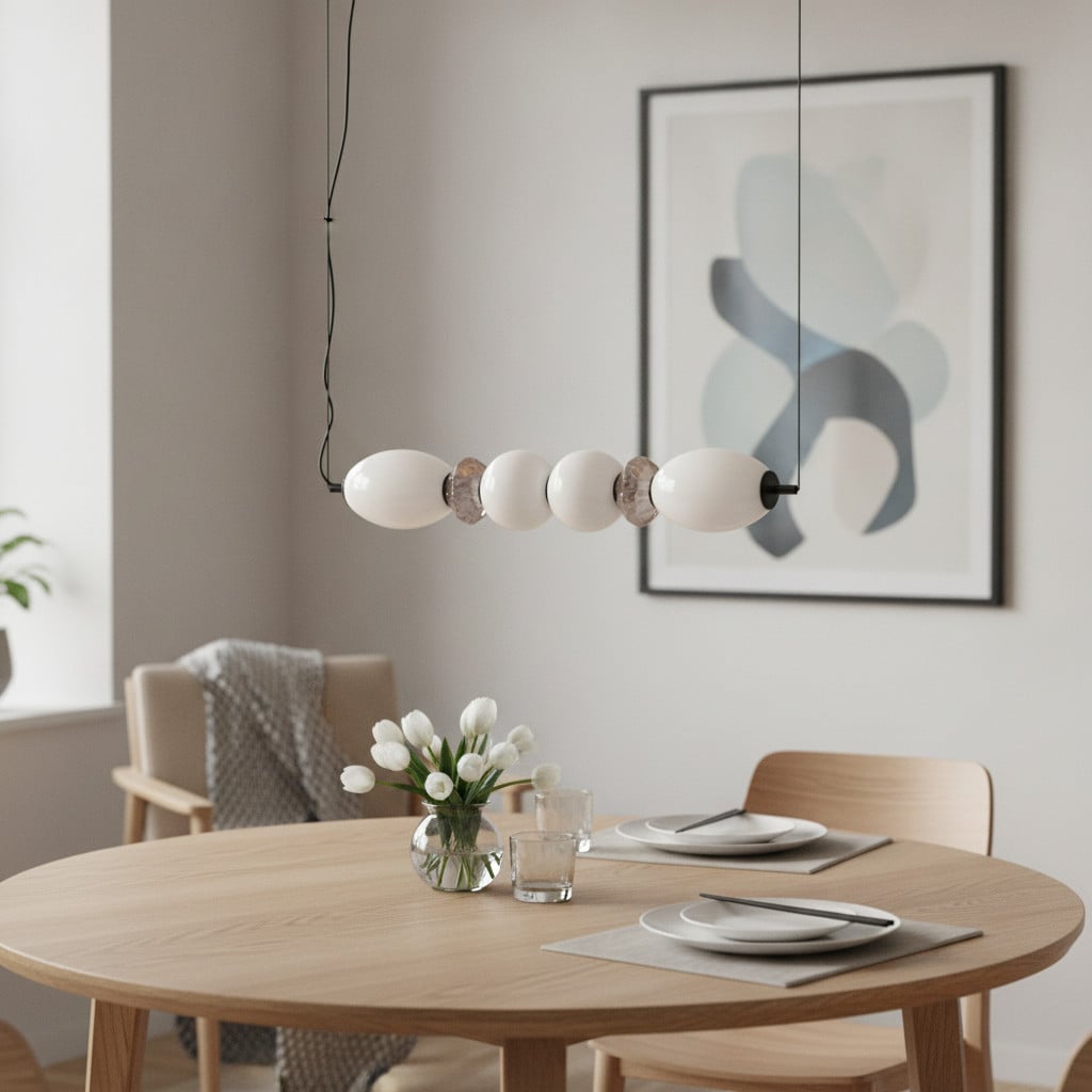 Lyora Hanglamp Pallina horizontaal modern met glazen bol in grijs, zwart, wit of bruin