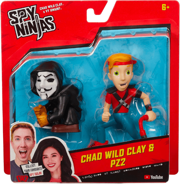 Character Options Spy Ninjas 2-Figure Pack: Chad Wild Clay ; PZ2 - 2 Action Figures - Ages 6+ - 3-3.5 in Tall