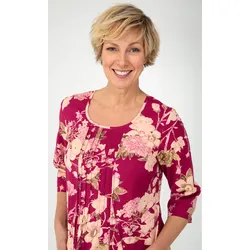 Baumwoll-Mix-Kleid in Druck dunkelrot in Größe 40 von DW-Shop, Dunkelrot, 40
