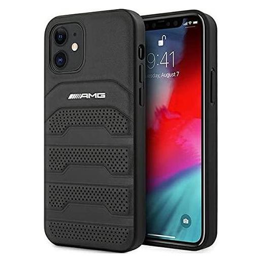Mercedes AMG AMHCP12SGSEBK iPhone 12 mini 5,4" czarny/black hardcase Leather Debossed Lines (Apple iPhone 12 mini) (AMG00001-0)