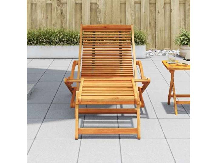 (Promo 2026)Chaise de terrasse avec repose-pied Bois d'acacia solide 150x70x69cm 2289948