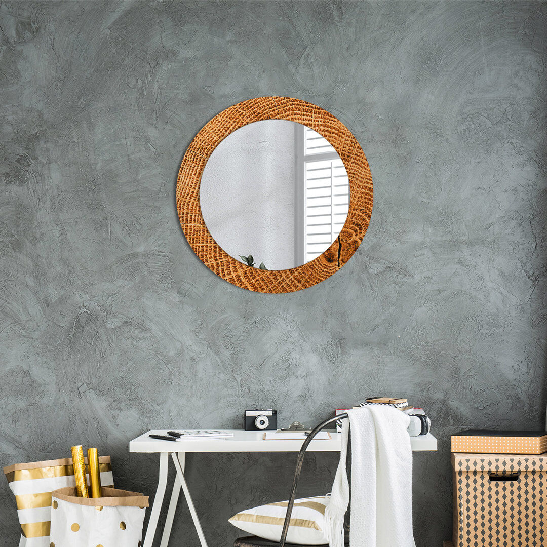East Urban Home Huldar Glass Flat Mirror Red Red Plaid 60cm H x 60cm W