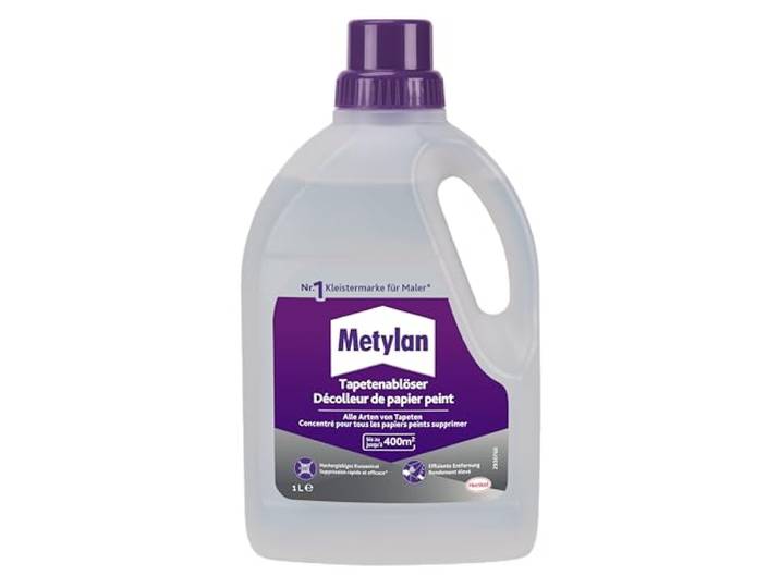 METYLAN Décolleur Actif \, décolle tous types de papiers peints - très concentré jusqu'à 400 m² de papiers peints décollés - bidon de 1 litre