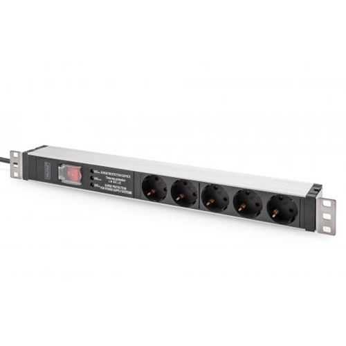 2.00m Digitus Strom 19" Steckdosenleiste Schutzkontakt Grau 5 (DN-95433)