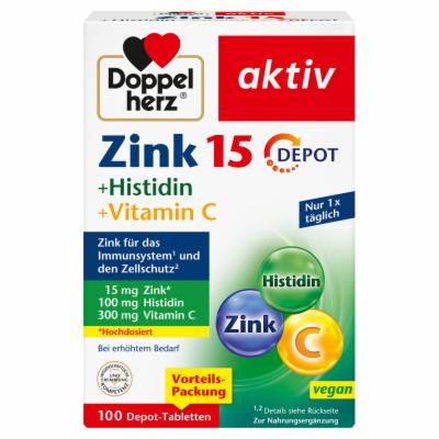 Queisser Pharma GmbH & Co. KG DOPPELHERZ Zink 15 mg+Histidin+Vit.C Depot aktiv 108 g 16942951
