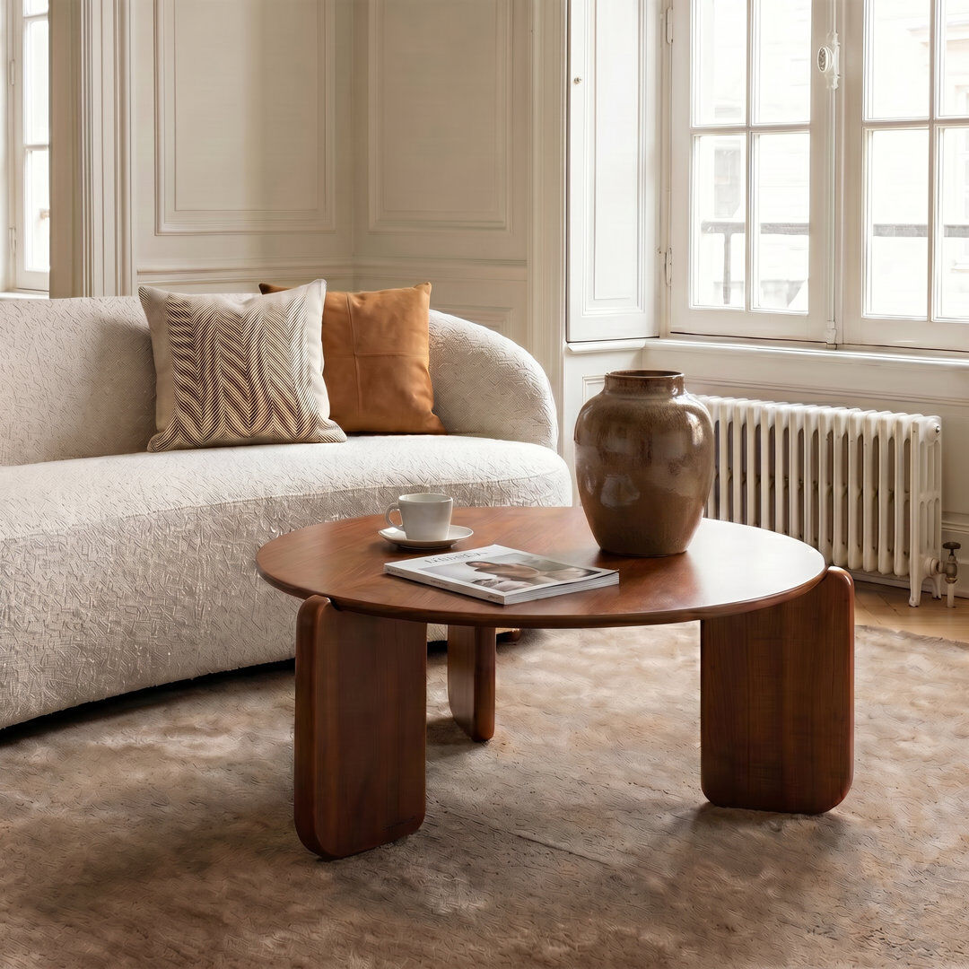 17 Stories Three Leg Coffee Table Tulip Poplar 35cm H X 80cm W X 80cm D