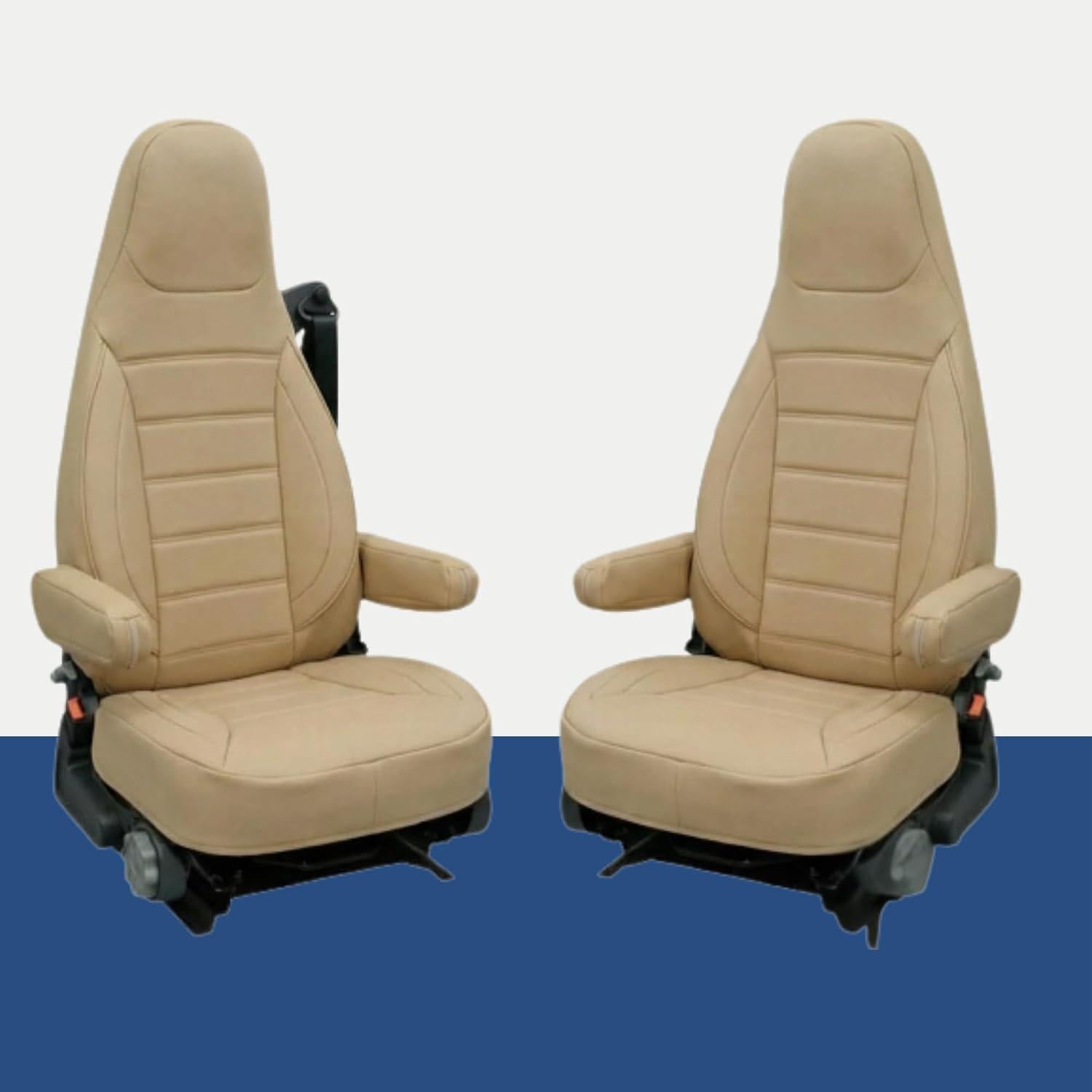 2-delige set stoelhoezen voor Aguti GIS Liner en Milan camperstoelen inclusief armsteunbekleding, geschikt voor stoelen met geïntegreerde gordel, passend voor Pössl, Knaus en Adria
