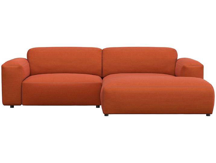 Ecksofa, 257x171 cm, 85% Polyester, Burned Orange, Chaiselongue Rechts, Modern