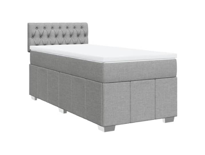 vidaXL Boxspringbett mit Matratze Hellgrau 90x200 cm Stoff