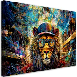 LEINWANDBILD Löwe Tiere Bunt 90x60cm