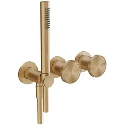 Gessi, Duscharmatur + Badewannenarmatur, Origini Fertigset Wanne/Dusch-Einhebelmischer, mit Wandanschlussbogen, Halterung, Schlauch, Ha