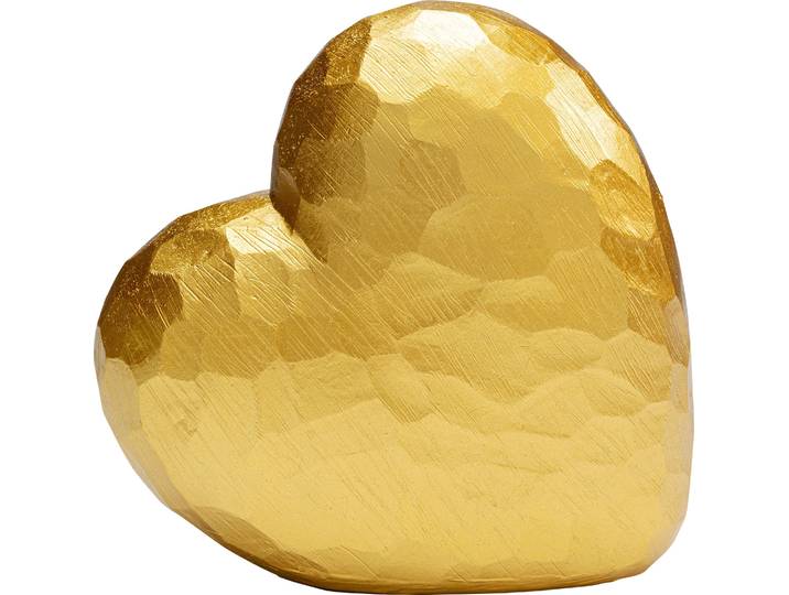 Dekoobjekt KARE DESIGN Deko Objekt Heart 14cm , gold (goldfarben), B:14cm H:14cm T:6,5cm, Polyresin, Dekofiguren, Dekoobjekt