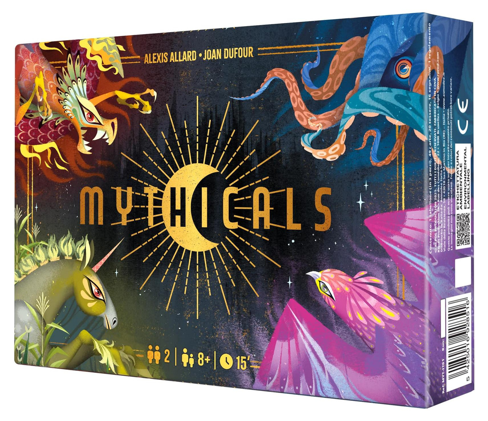 Asmodee Mythicals bordspel voor 2 spelers vanaf 8 jaar Italiaanse editie