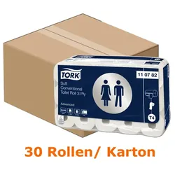 Tork 110782 Toipa extra weiche Kleinrolle 3-lagig, weiß 30 Rollen a 250 Blatt/Paket