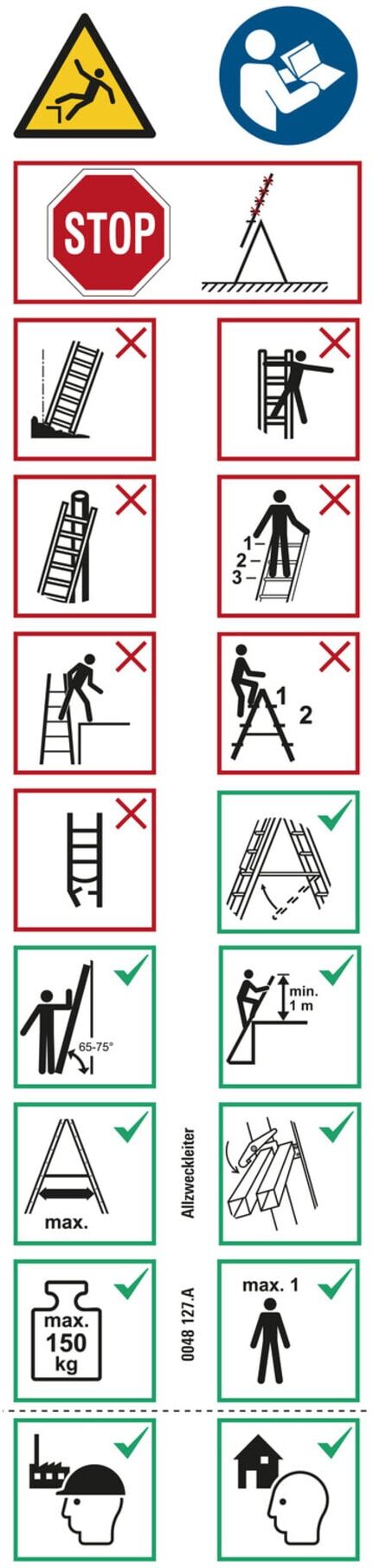 Layher Piktogrammetiketten Ersatz Allzweck-Leiter (6493008)