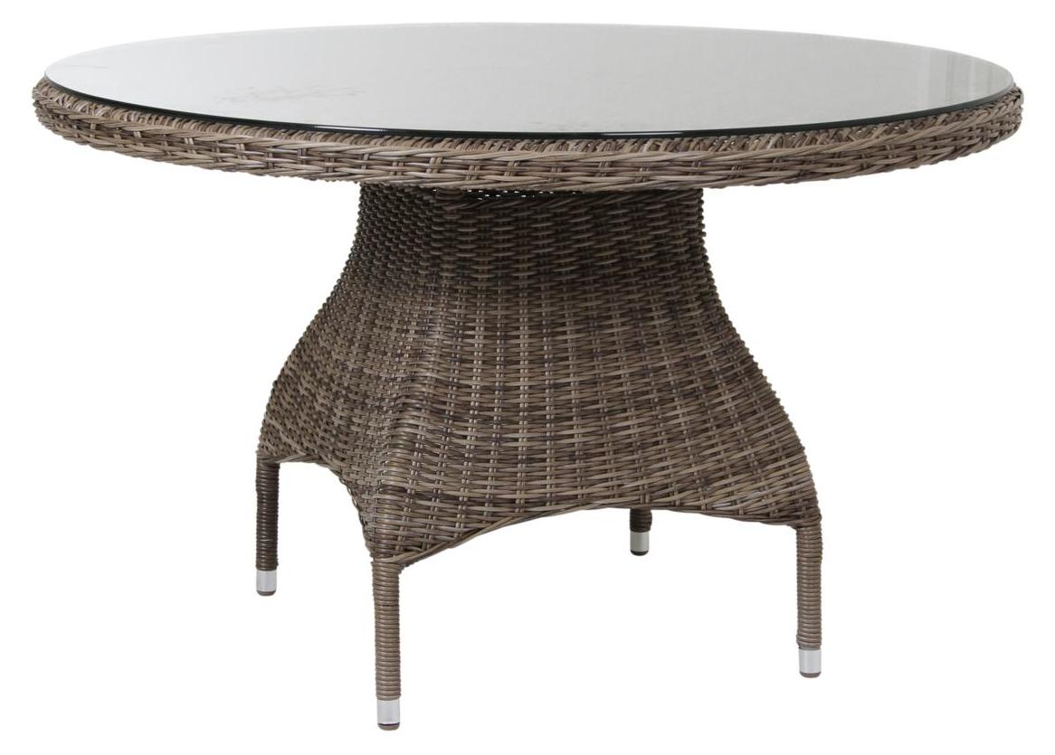 Esstisch Ninja 120 x 74 x 120 cm Polyrattan Glas Braun