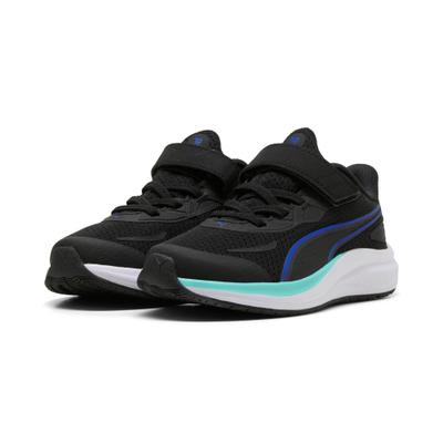 Laufschuh PUMA "SKYROCKET 2 AC PS", Kinder, Gr. 29, schwarz (puma schwarz, ultra blau, puma weiß), Textil, Schuhe Laufschuh, für Sport und Freizeit, atmungsaktives Obermaterial, Klettverschluss