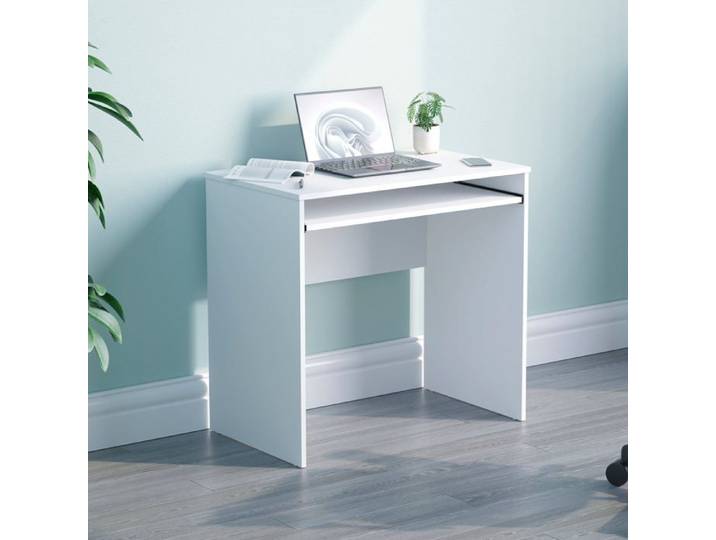 Bureau compact Huby – Bureau pour ordinateur portable meuble de bureau à domicile blanc