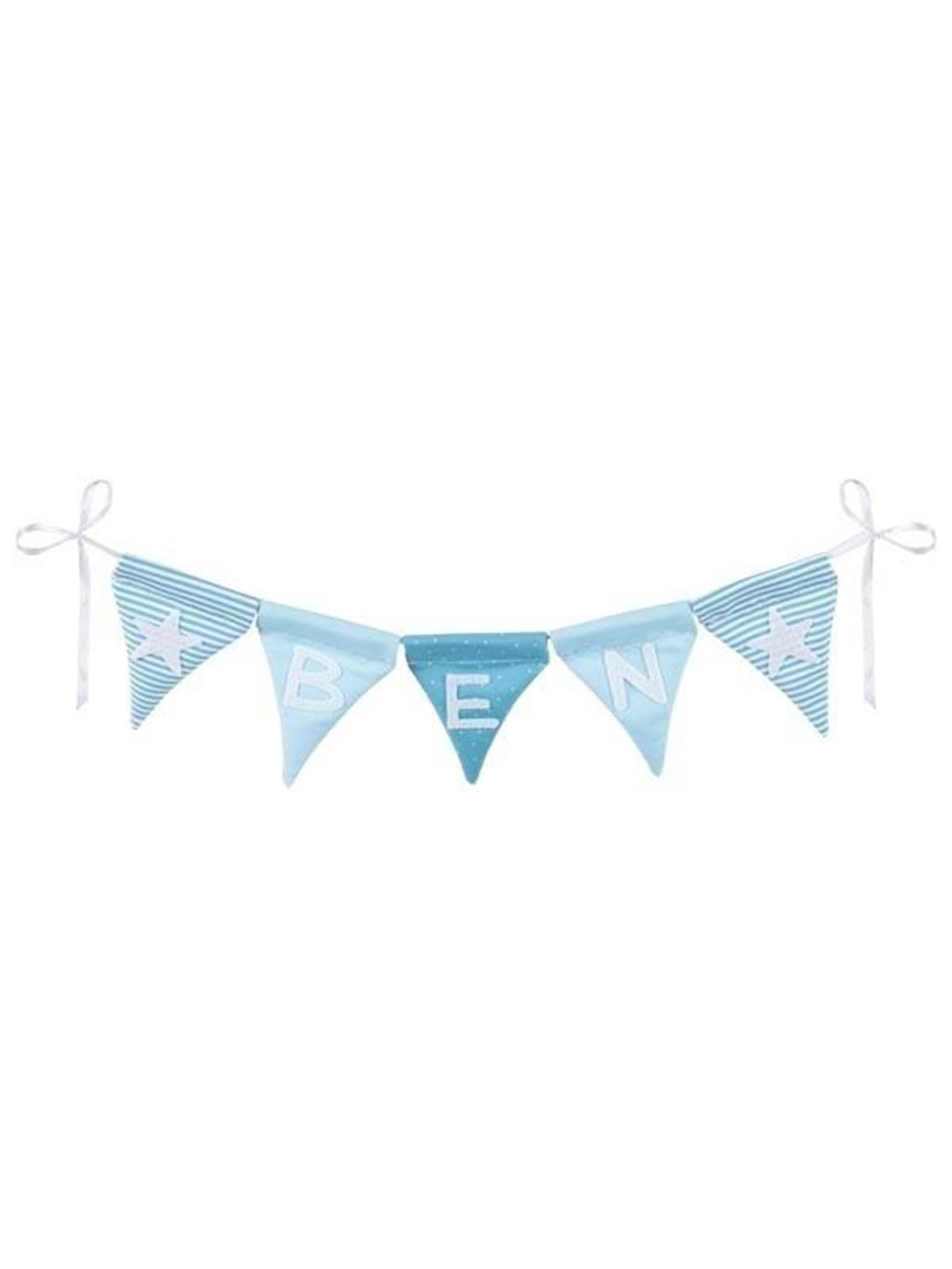 Goki Fabric Bunting Make Blue with 10 Flags and Alphabet Characters