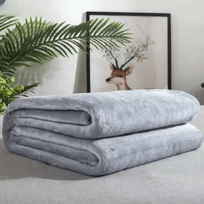 Inspire Curations 50 X 70cm Soft Flannel Mini Blanket light Grey 50x70cm