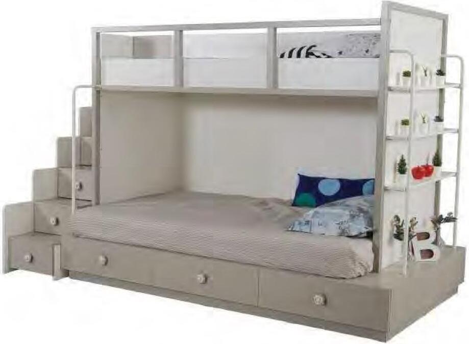 Etagenbett Hochbett Spielbett Kinderbett mit Schubladen Modern Holz Massiv