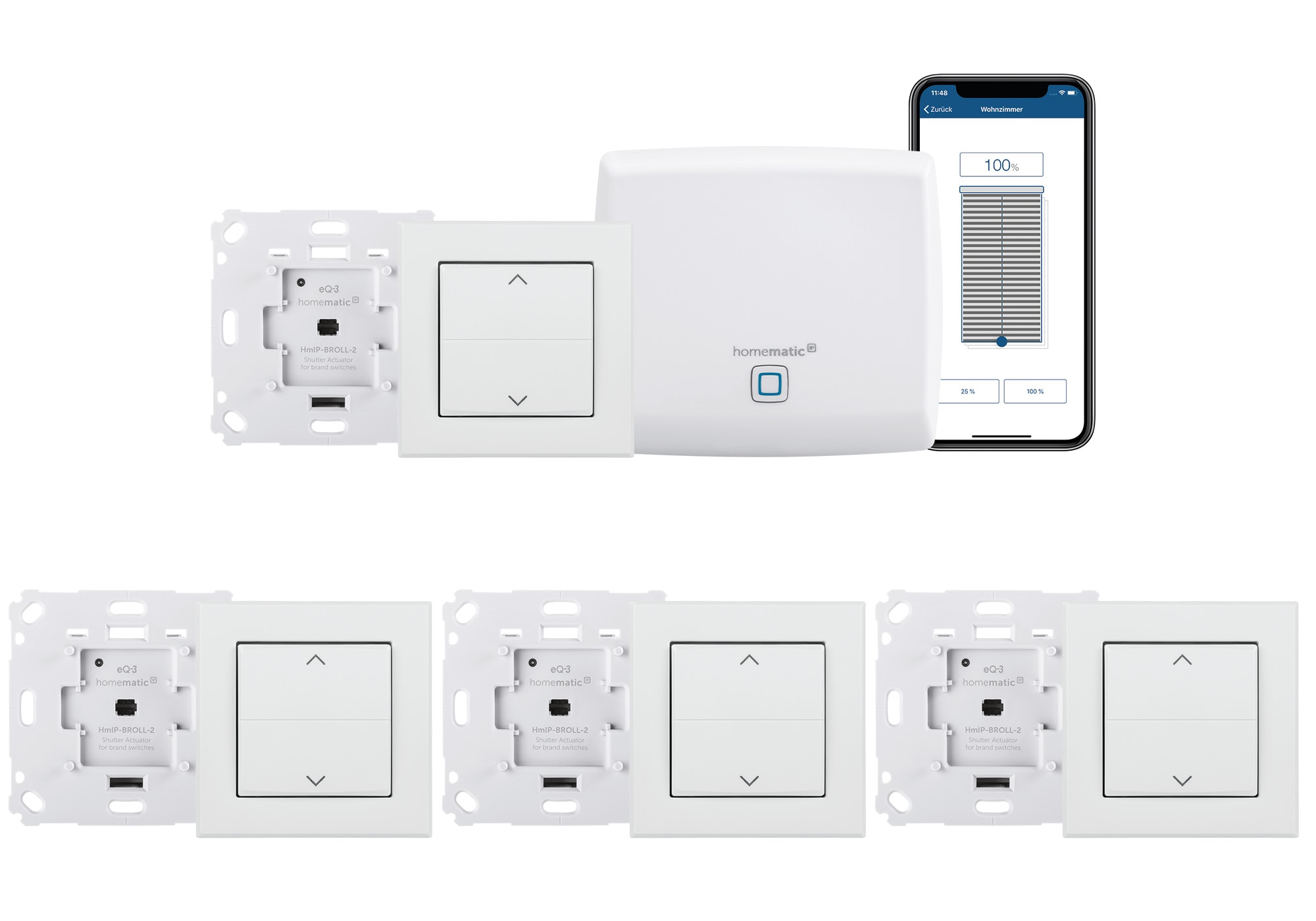 Homematic IP Starter Set Beschattung für vier Rollladen mit Access Point