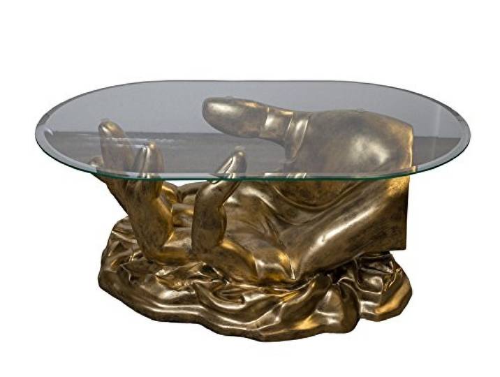 Cochtisch Wohnzimmertisch Glastisch Modell Hand 100cm x 60cm x 40cm