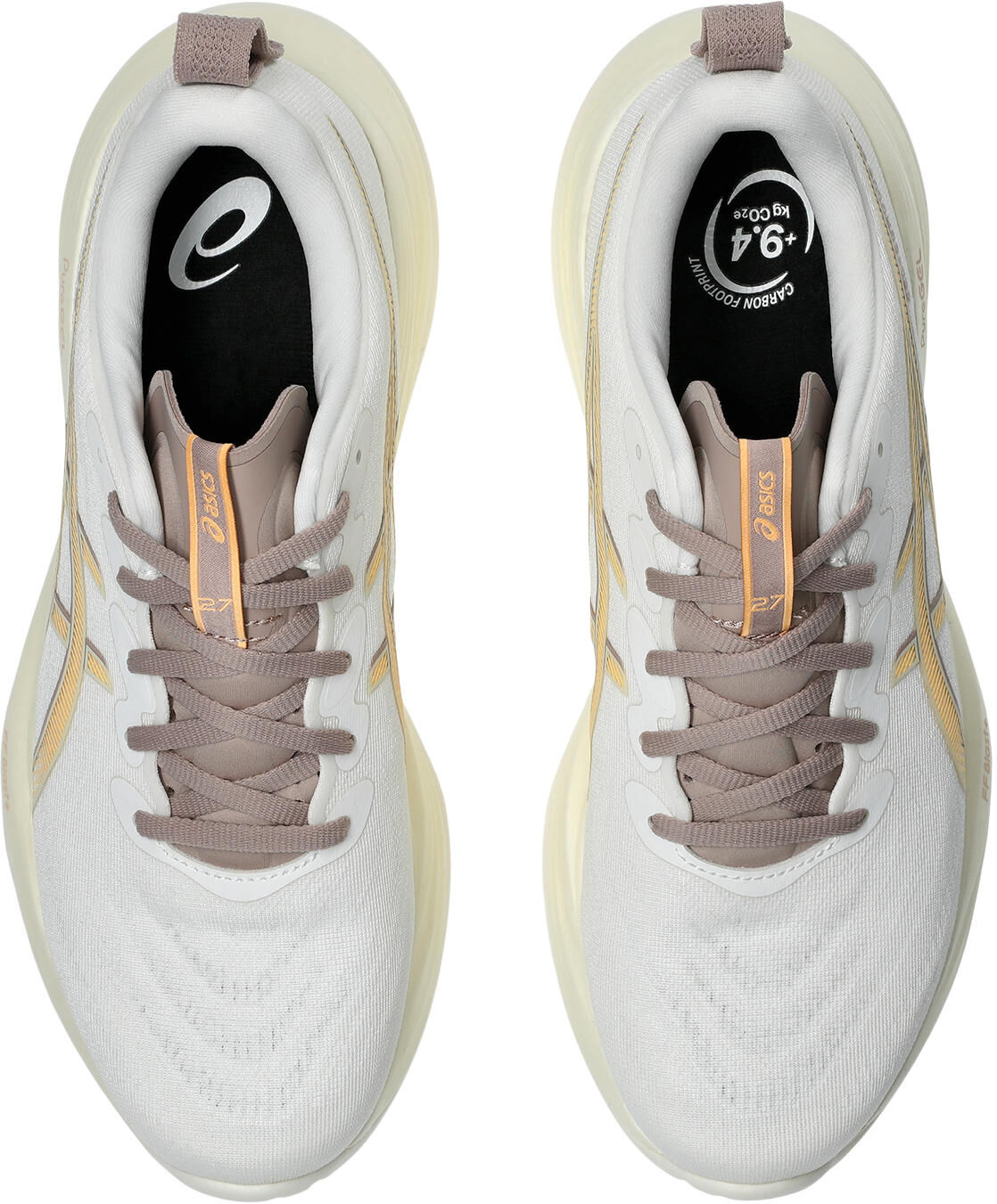 Laufschuh ASICS "GEL-CUMULUS 27", Herren, Gr. 45, weiss (weiß, fawn), Textil, Schuhe Laufschuh, PureGEL Technologie sorgt für eine bessere Dämpfung weiß, fawn 45