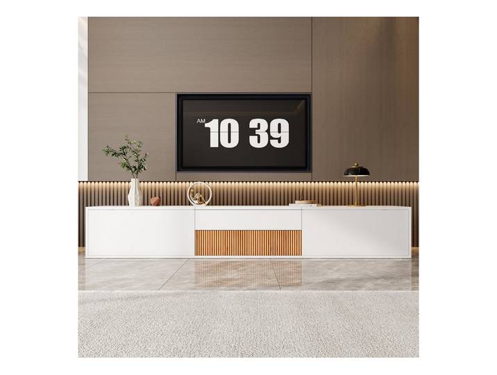 ANYSUN TV-Schrank TV-Ständer TV-Paneel Kann Einen Projektor Halten (Spar-Set, 1er set) 180 x 34 x 30 cm, Unterstützt Wand- und Standmontage