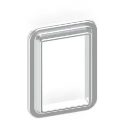 GGK 18765 Wandanschlussblende UK 80x130mm/4-9006, Kunststoff, auf Abstand montiert, alu UK 80x130/4 UK80x1304