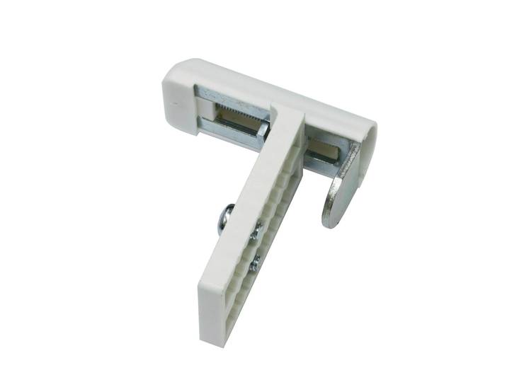 Klemmträger GARDINIA, weiss (weiß), Kunststoff, Metall, Sichtschutzbefestigungen, Klemmträger, in Verbindung mit allen Standard-Trägersystemen