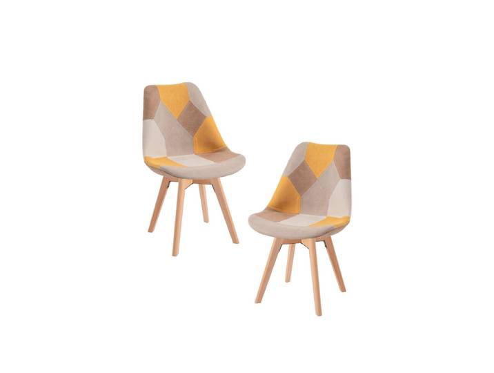 2er Set Stühle Synk Patchwork - Gelb