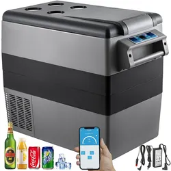 VEVOR Tragbare Kompressor Kühlbox 55 L Auto Kühlschrank 220 V Mini-Kühlschrank Elektrische Gefrierbox Kleiner Gefrierschrank für Auto, Camping, Lkw, Boot