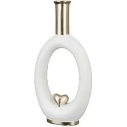 GILDE Vase Love Herzmotiv - weiß
