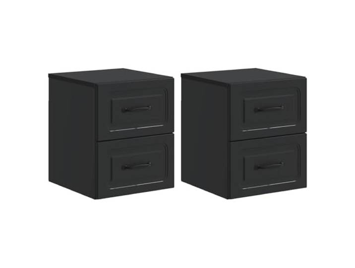 Heofavd Hängender Nachttisch 2er Set Schwarz 34,5x33x40 cm Holzwerkstoff