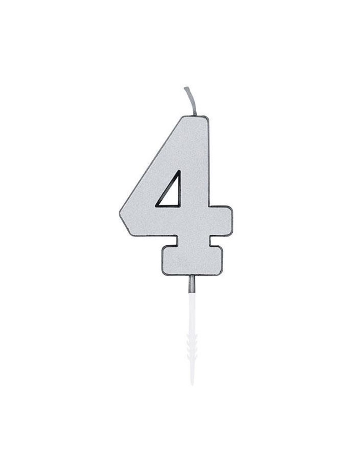 Globos Cake Candle 4.5cm Metallic Silver no. 4