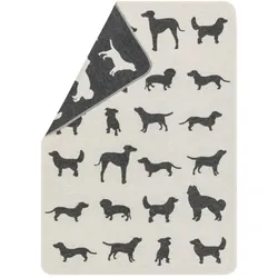 David Fussenegger Hundedecke 'Hunde allover' 70 x 90 cm Rohweiß